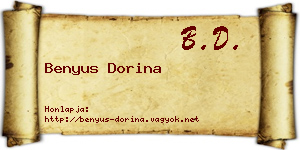 Benyus Dorina névjegykártya